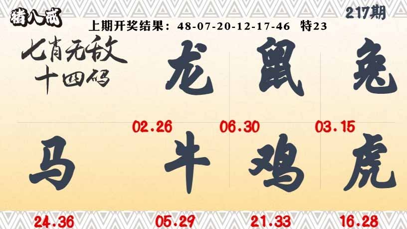 217期七肖无敌14码[图]