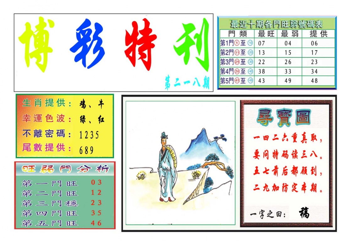 218期博彩特刊[图]