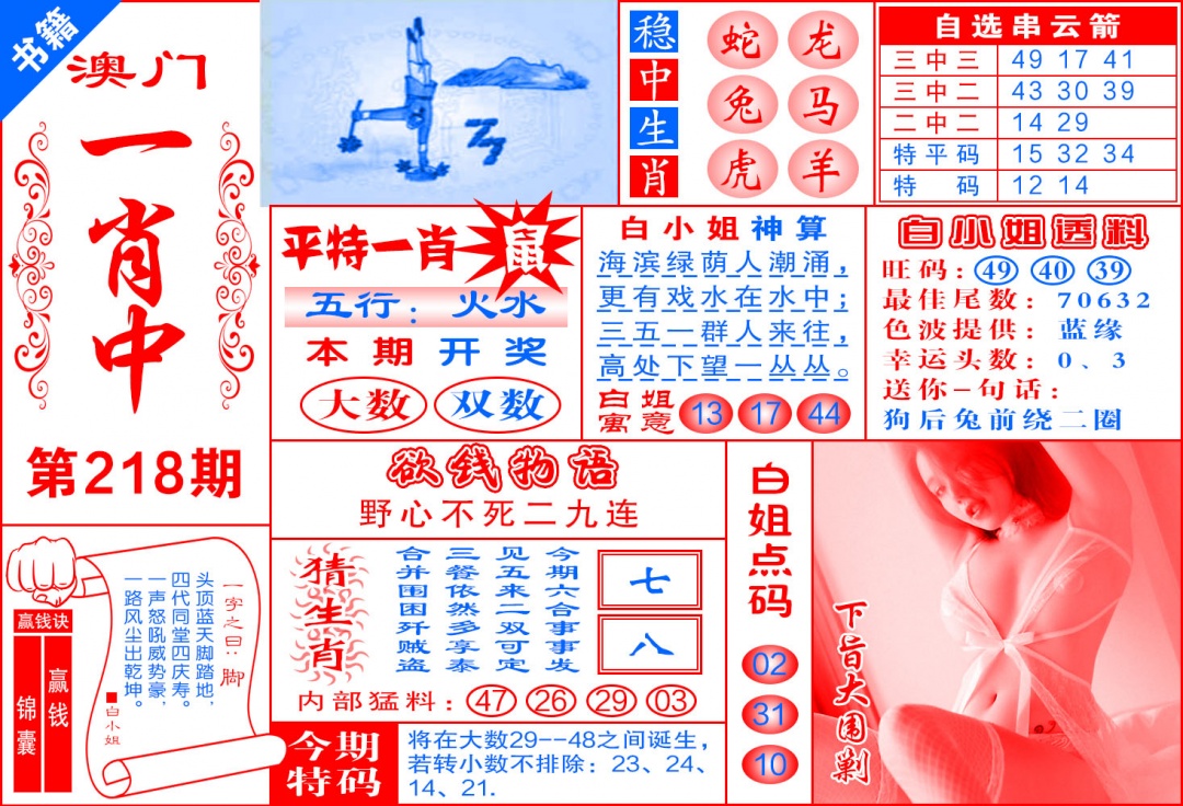 218期澳门锦囊宝典[图]