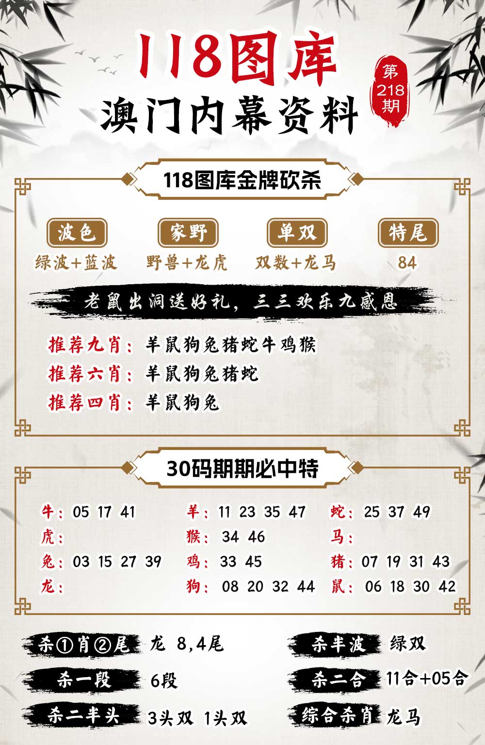 218期118内幕资料[图]