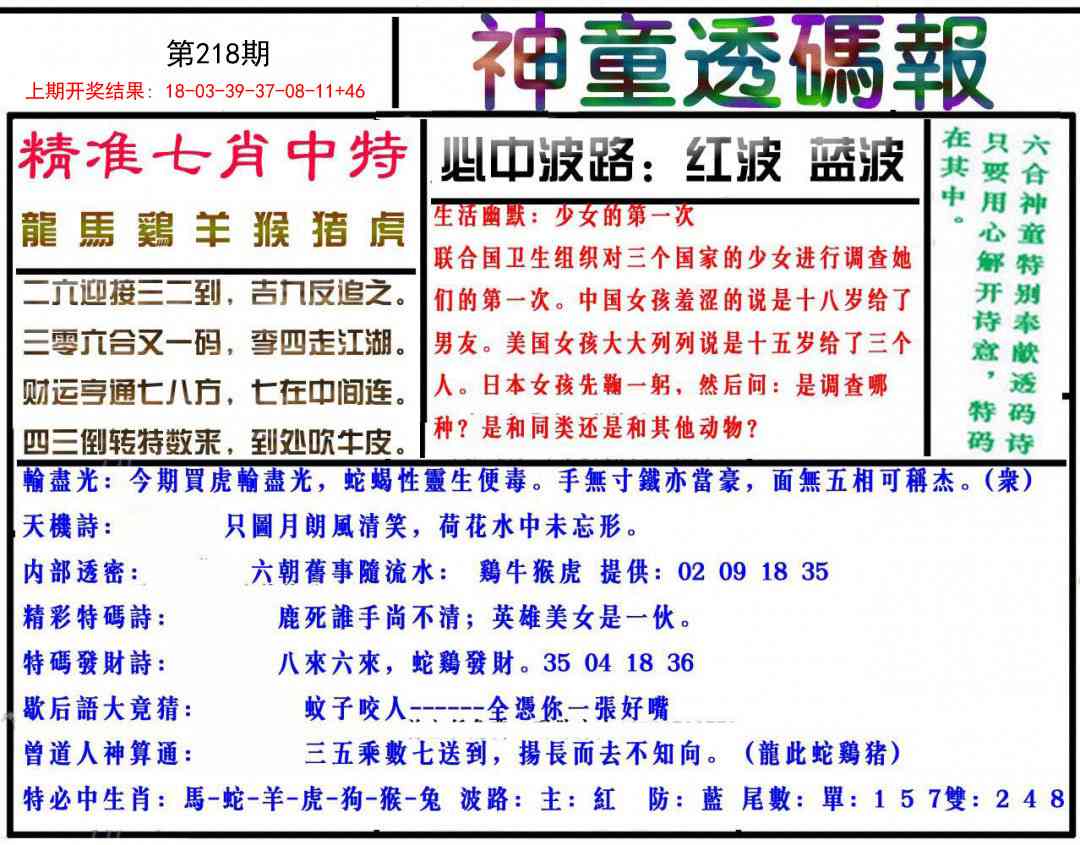 218期神童透码报[图]