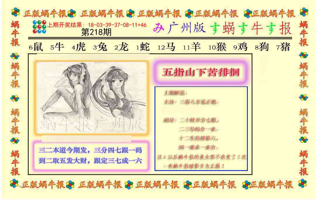 218期正版蜗牛报[图]