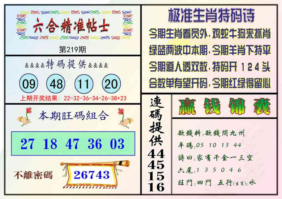 219期精准贴士[图]