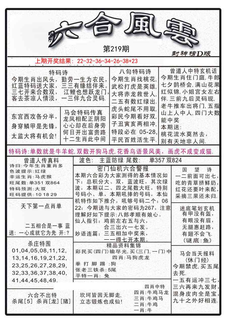219期六合风云A[图]
