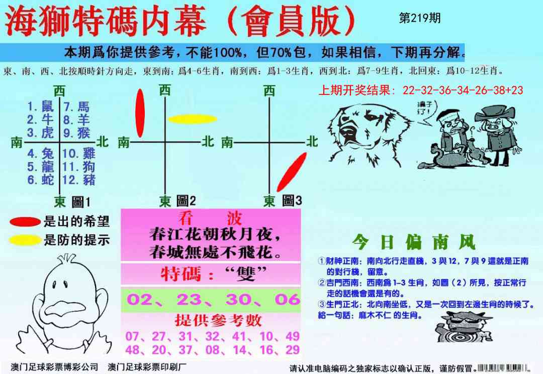 219期海狮特码会员报[图]