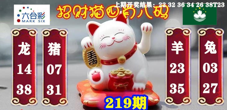 219期招财猫四肖八码[图]