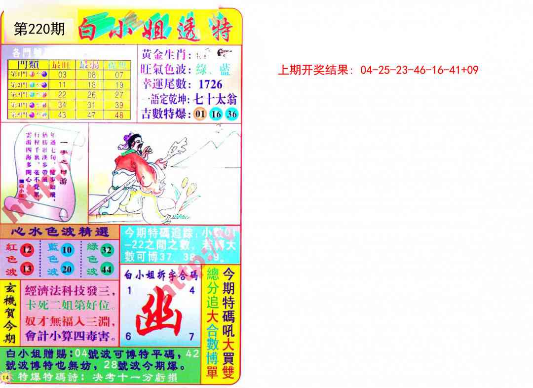 220期白小姐透特[图]