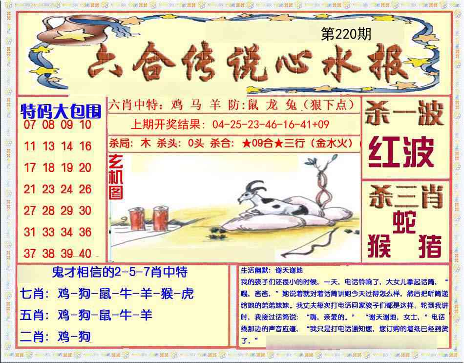 220期六合传说(心水版)[图]