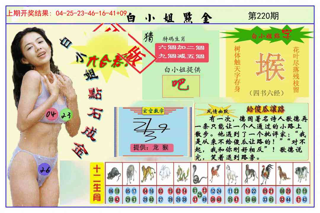 220期白小姐点金[图]