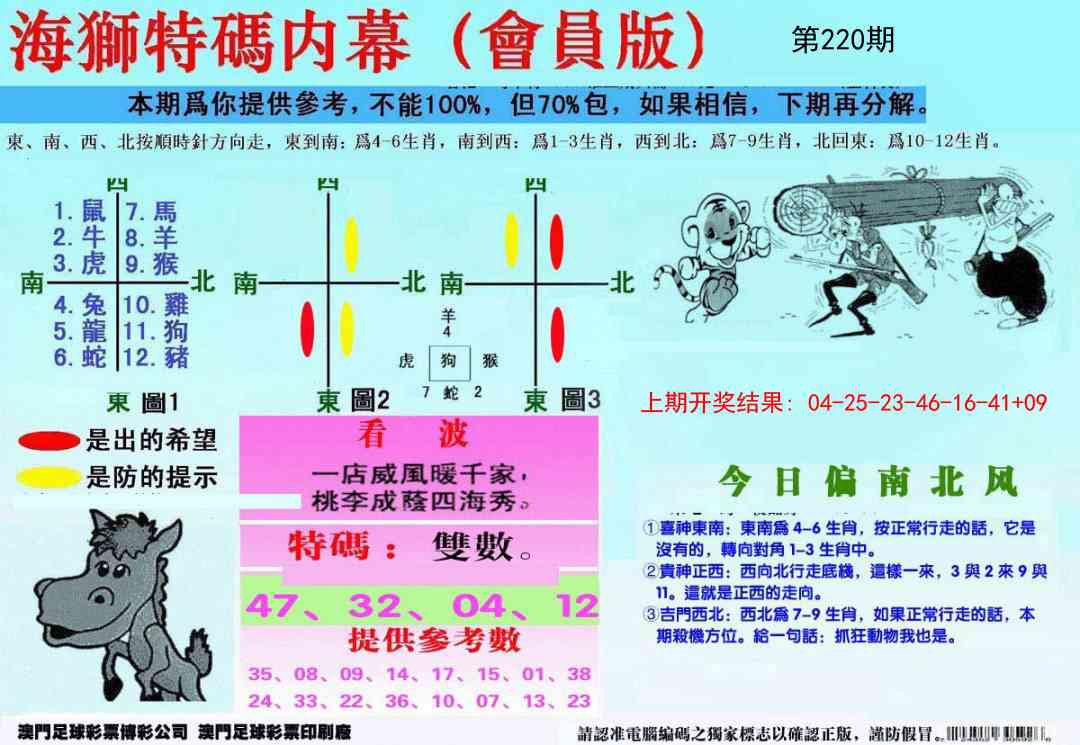 220期另版海狮特码内幕报[图]