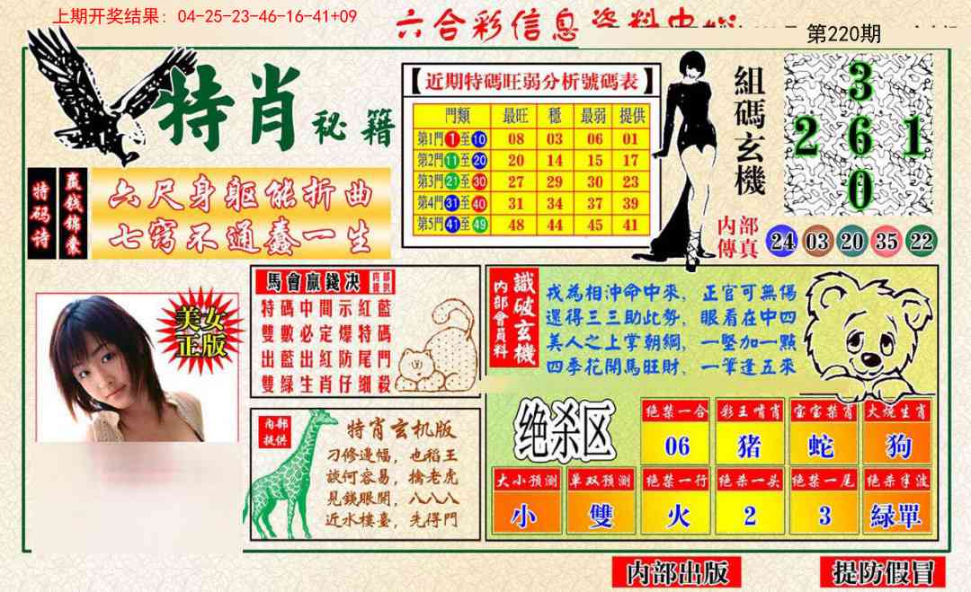 220期特肖秘籍[图]
