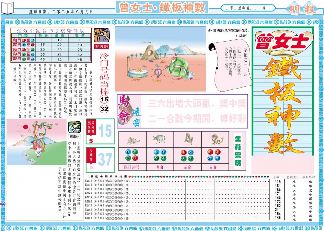 221期曾女士铁板神数A[图]