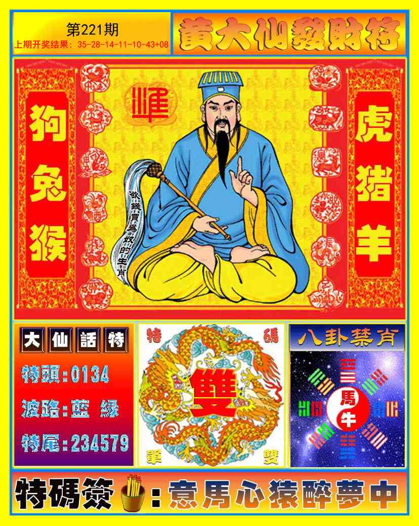 221期黄大仙发财符[图]