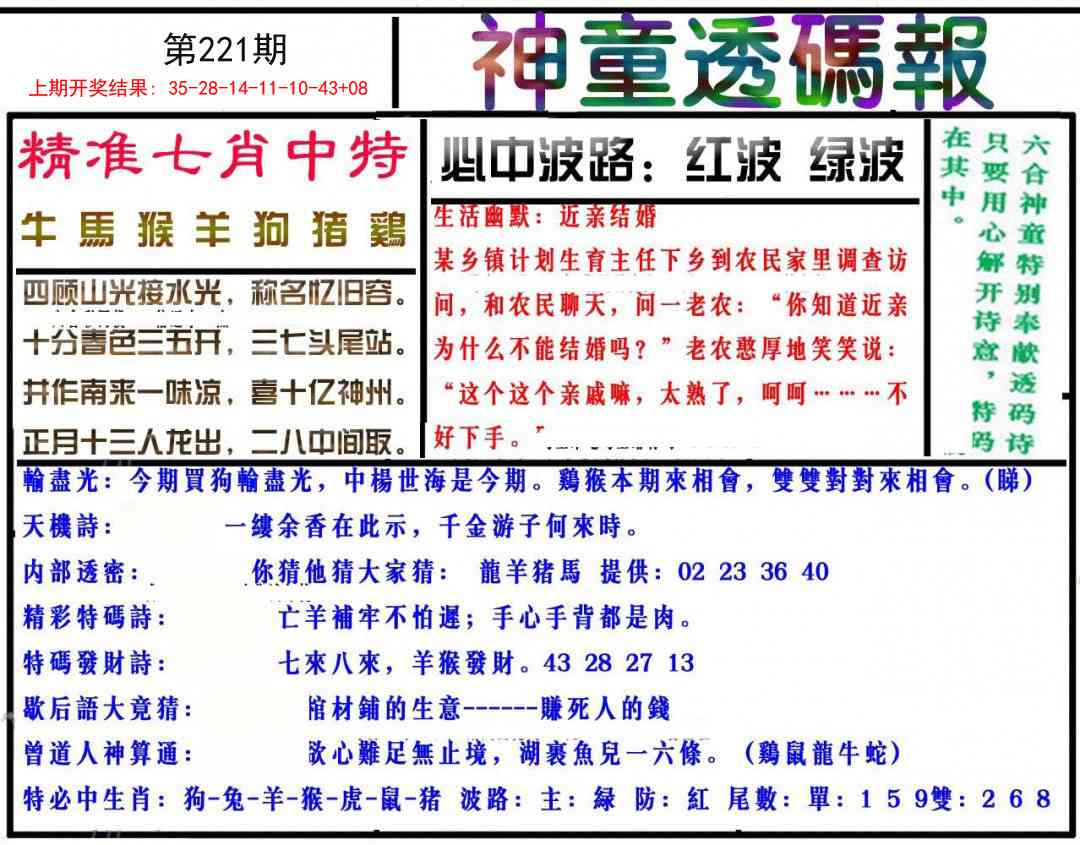 221期神童透码报[图]