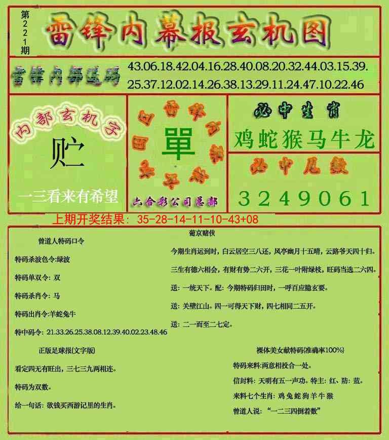 221期雷锋玄机报[图]