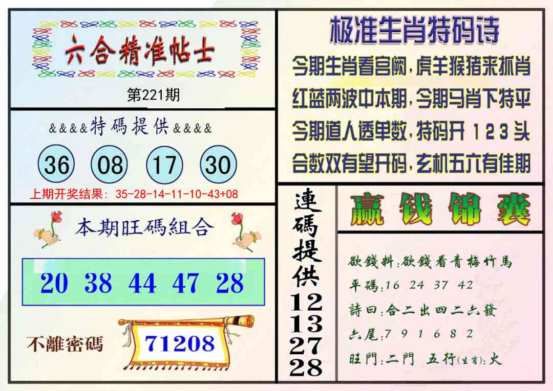 221期精准贴士[图]