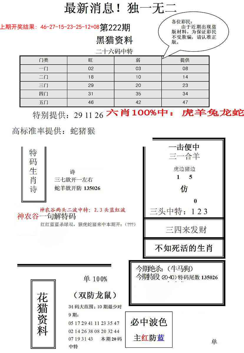 222期独一无二(正)[图]