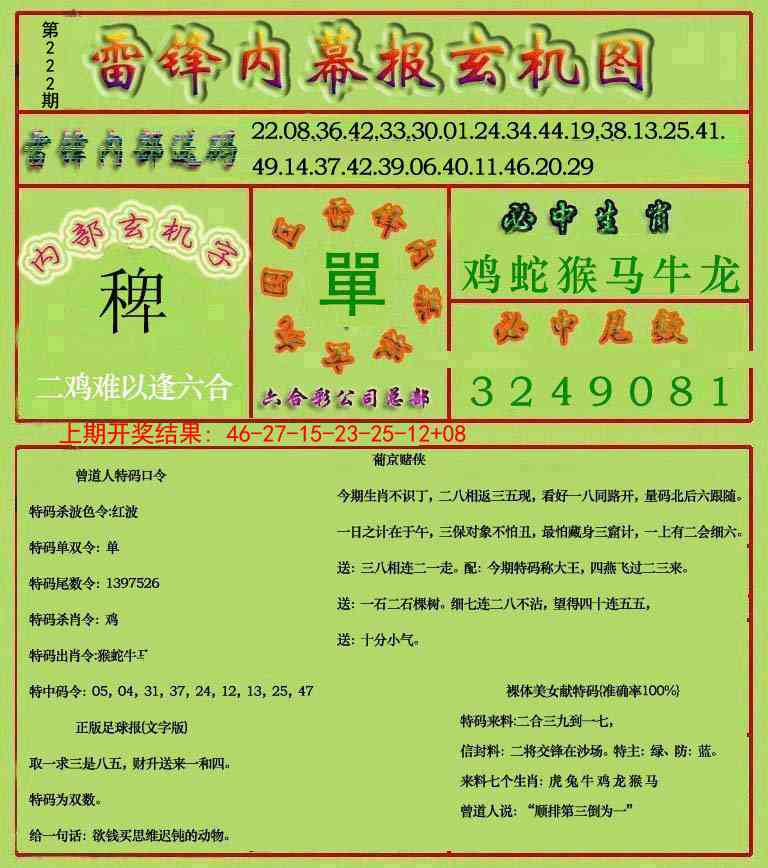 222期雷锋玄机报[图]
