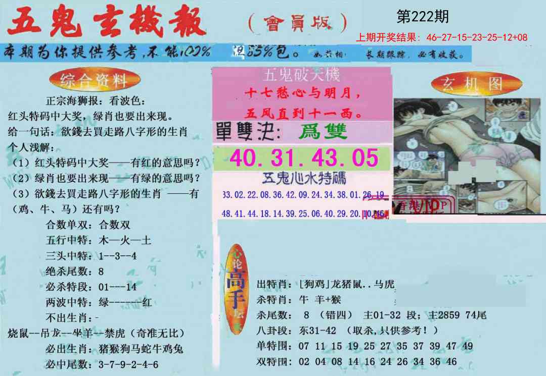 222期新五鬼玄机[图]