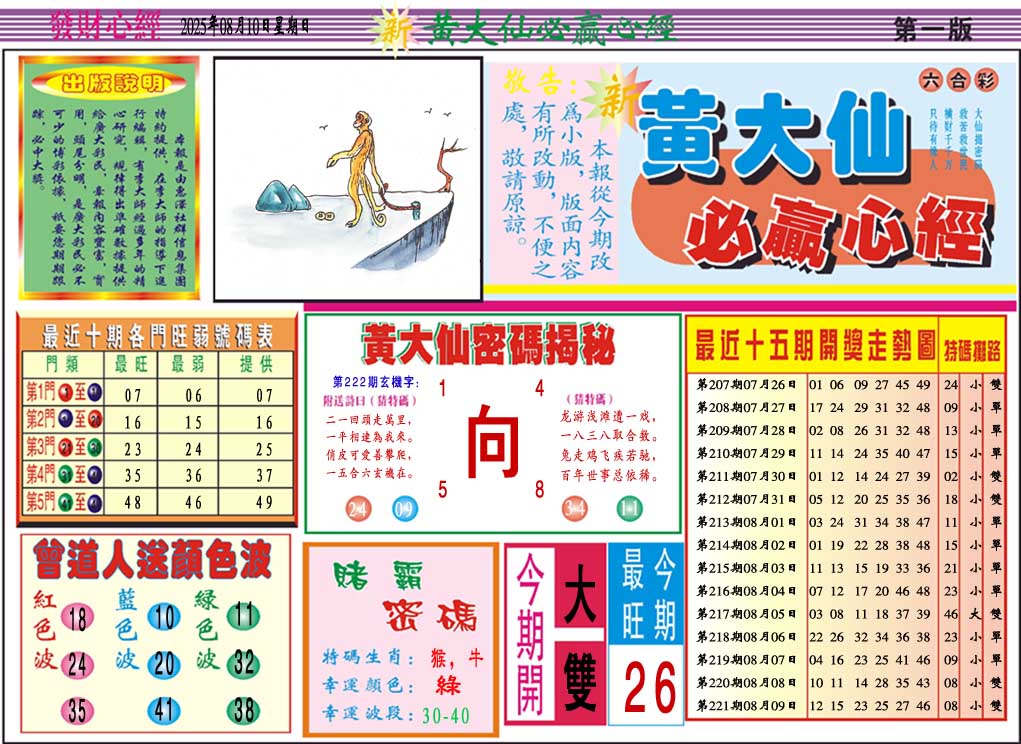 222期黄大仙必赢心经A[图]