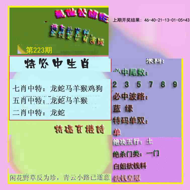 223期波肖门尾最佳公开版[图]