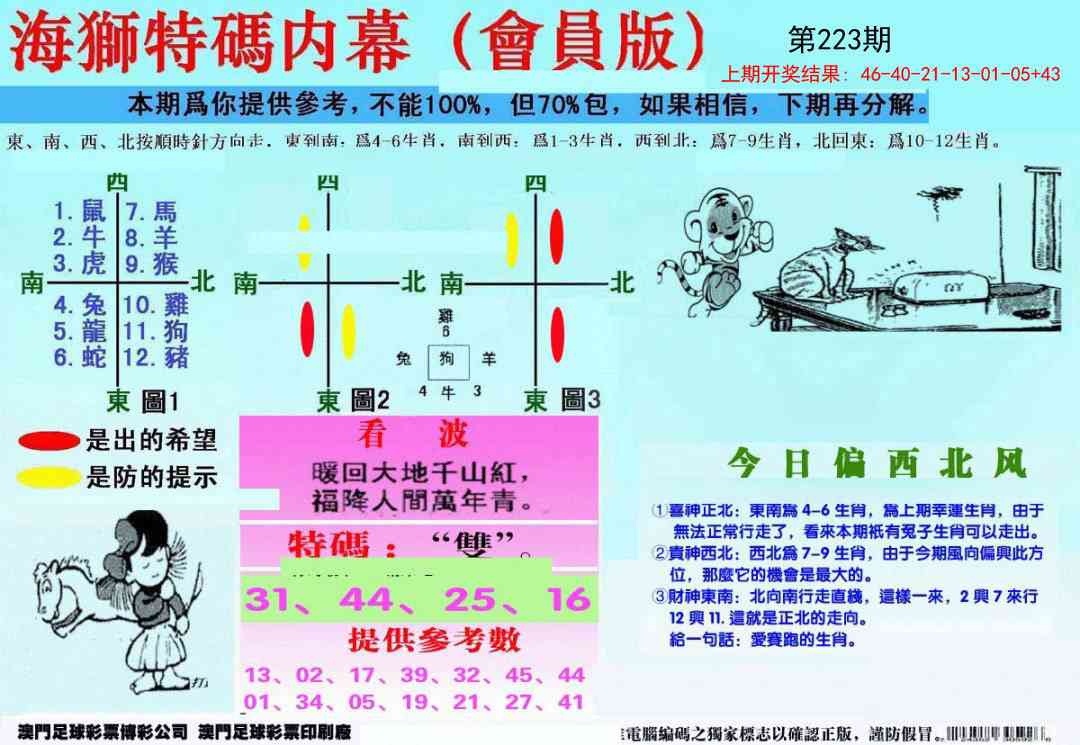 223期另版海狮特码内幕报[图]