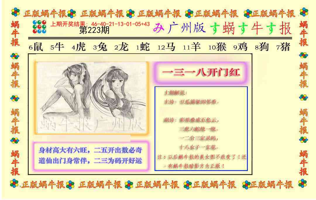 223期正版蜗牛报[图]