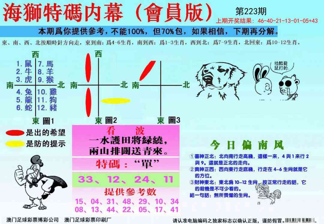 223期海狮特码会员报[图]