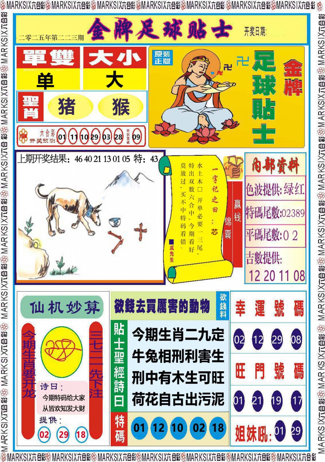 223期金牌足球贴士[图]