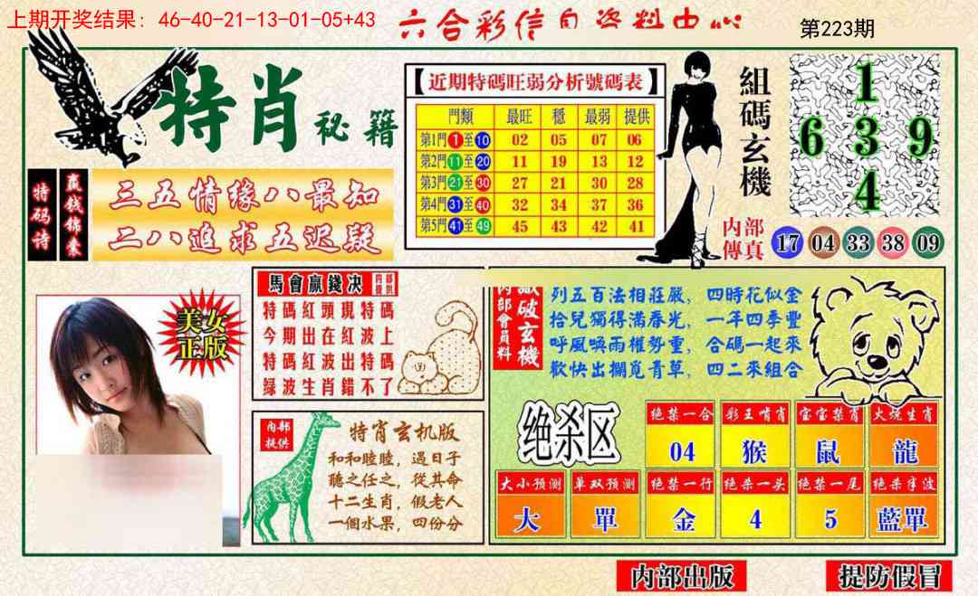 223期特肖秘籍[图]