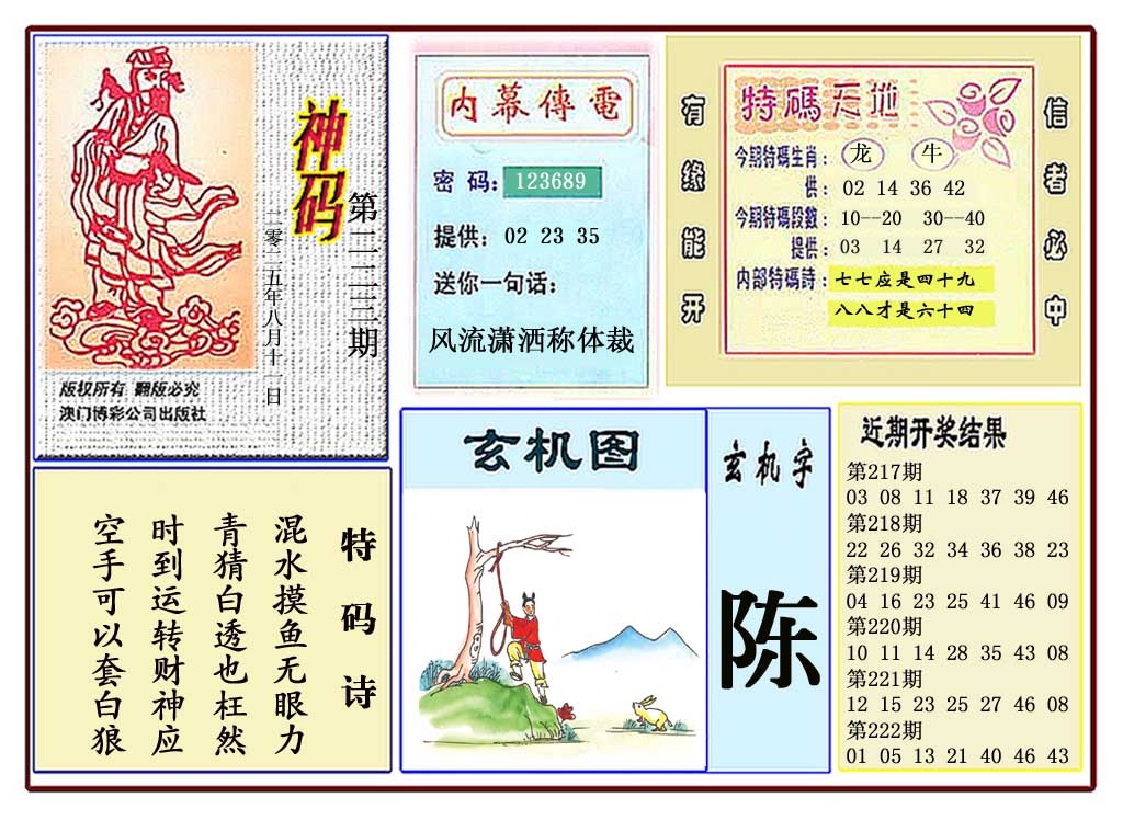 223期黄大仙神码[图]
