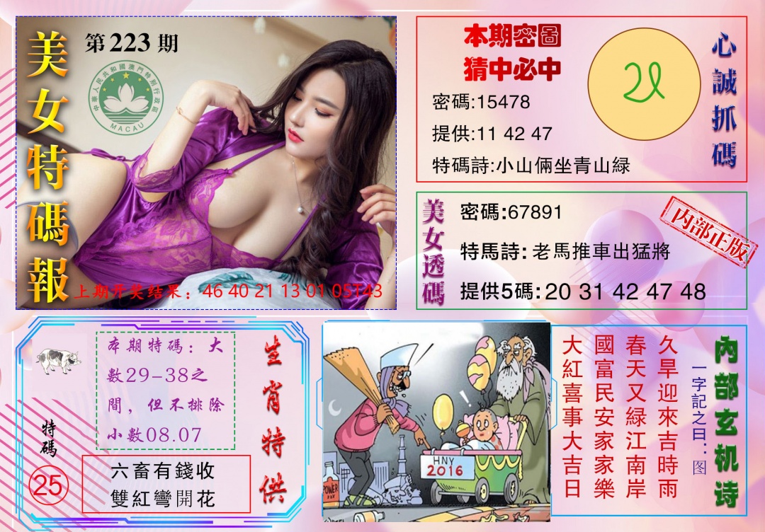 223期美女特码报[图]