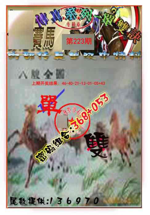 223期马会传真-单双诀[图]