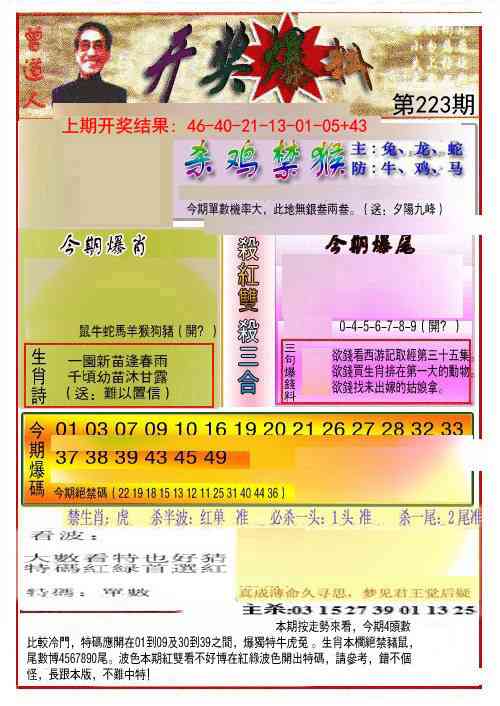 223期开奖爆料(新图推荐)[图]