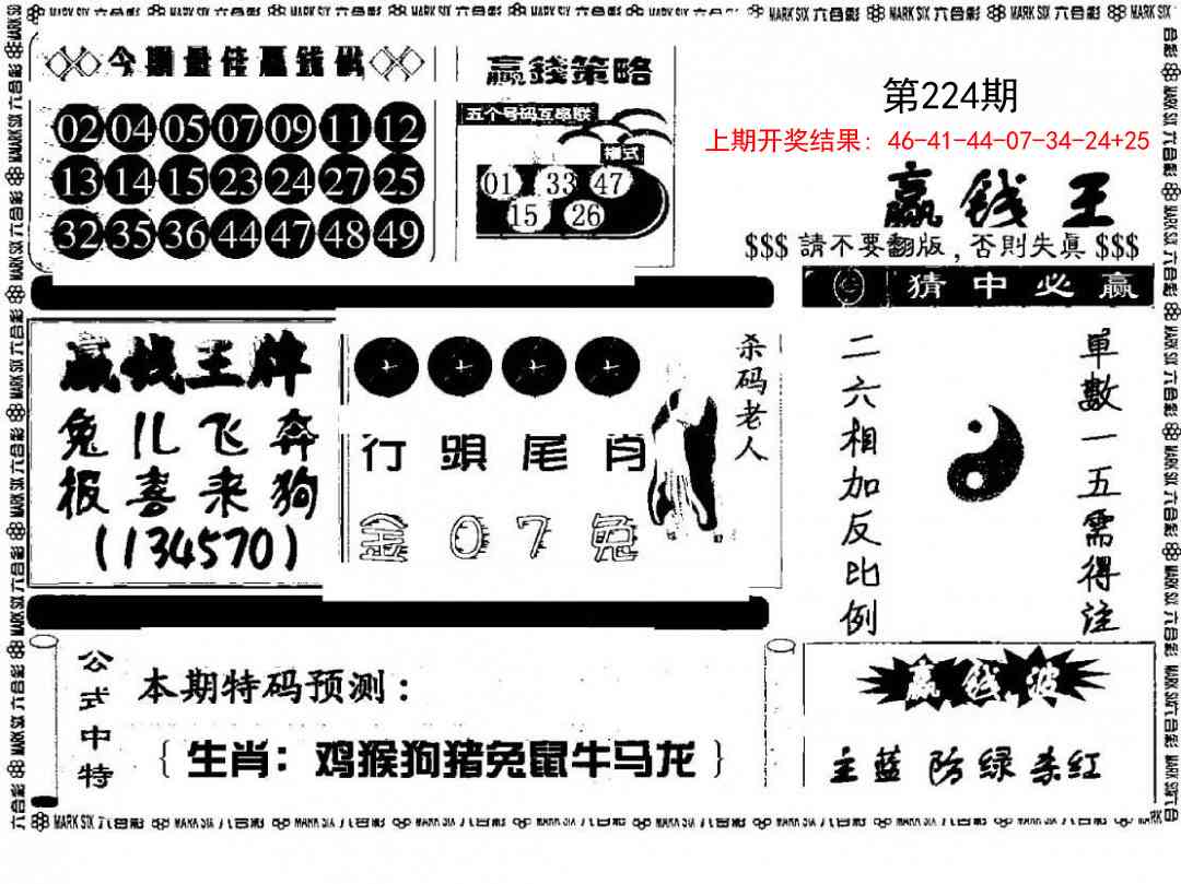 224期赢钱料[图]