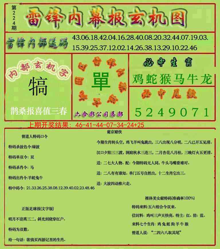 224期雷锋玄机报[图]