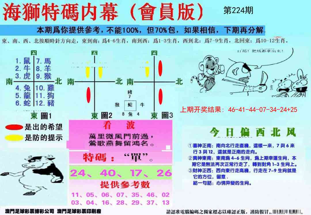224期另版海狮特码内幕报[图]