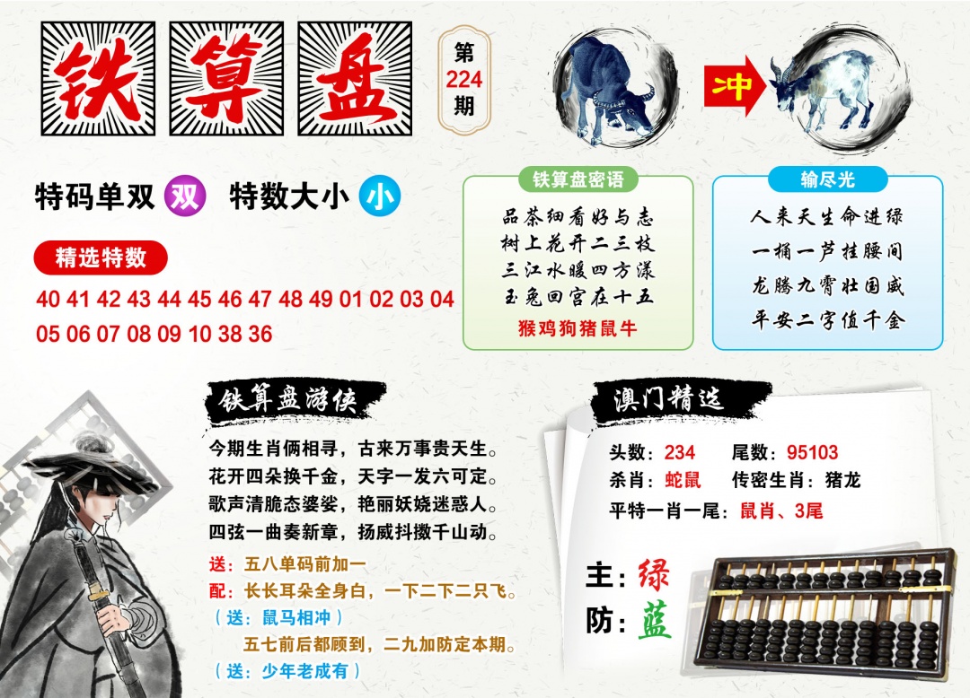 224期澳门铁算盘[图]