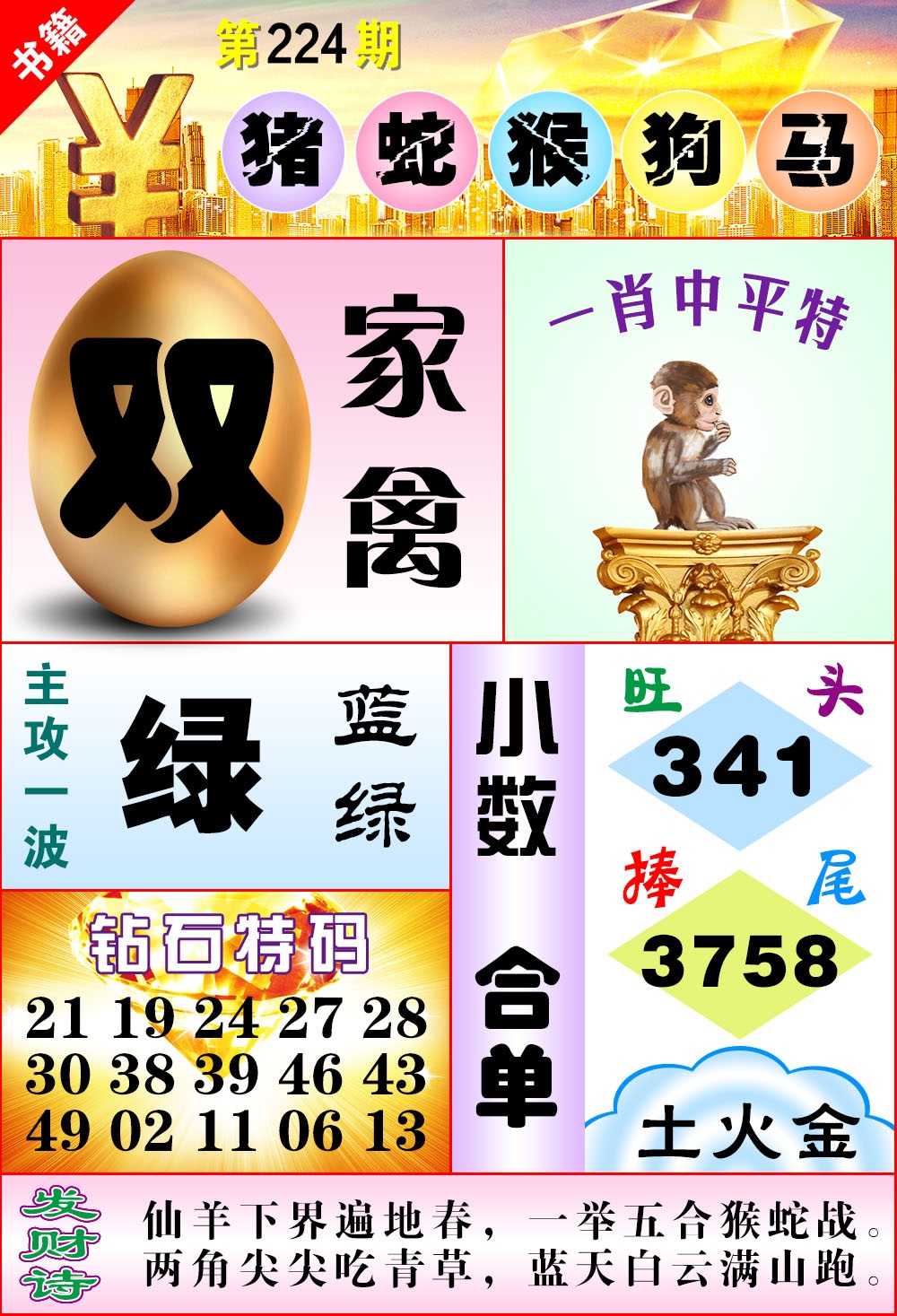 224期澳门金钱豹[图]