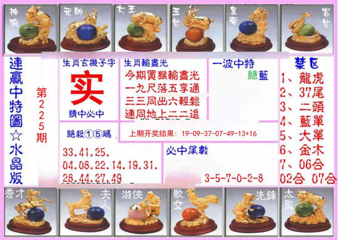 225期连赢中特图（水晶版）[图]