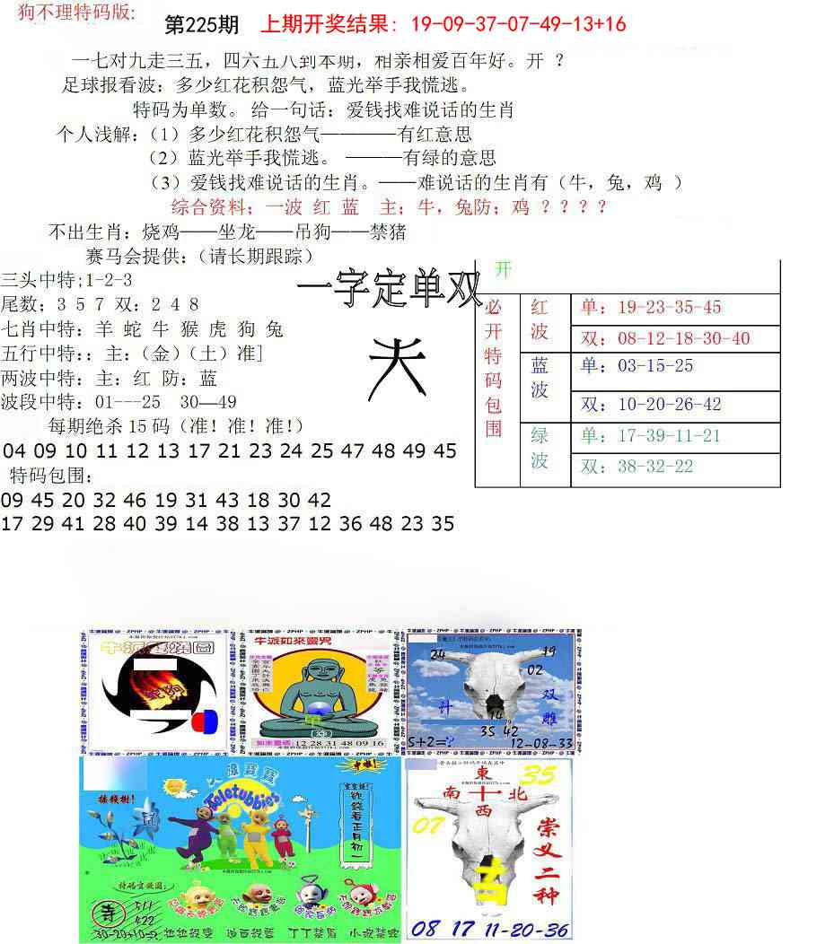 225期狗不理特码报[图]