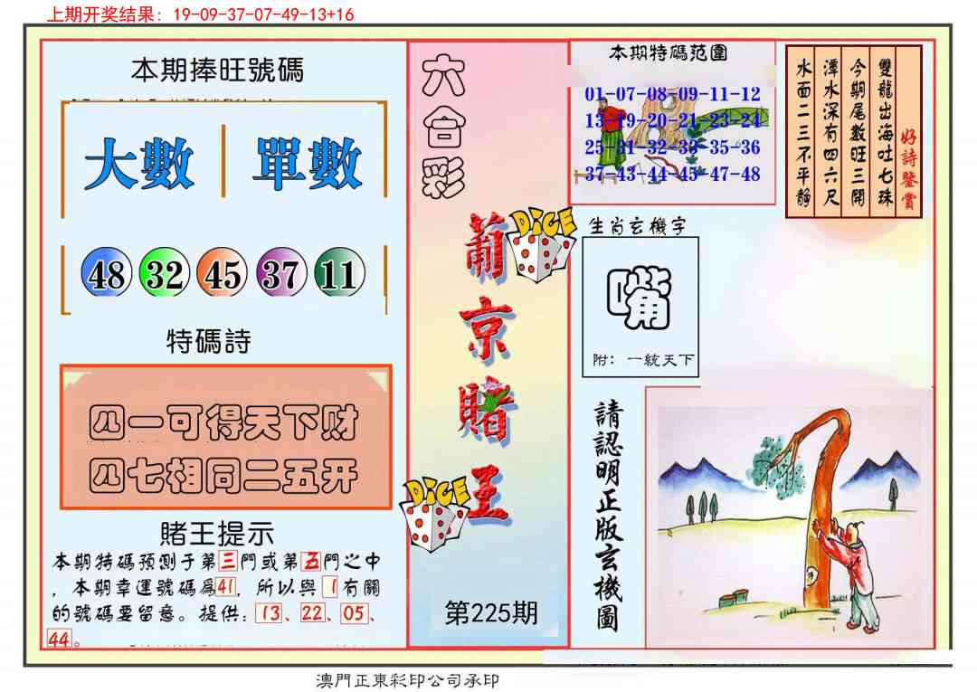 225期葡京赌王彩[图]