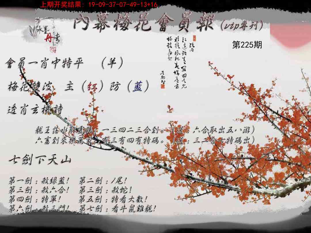 225期内幕梅花会员报[图]