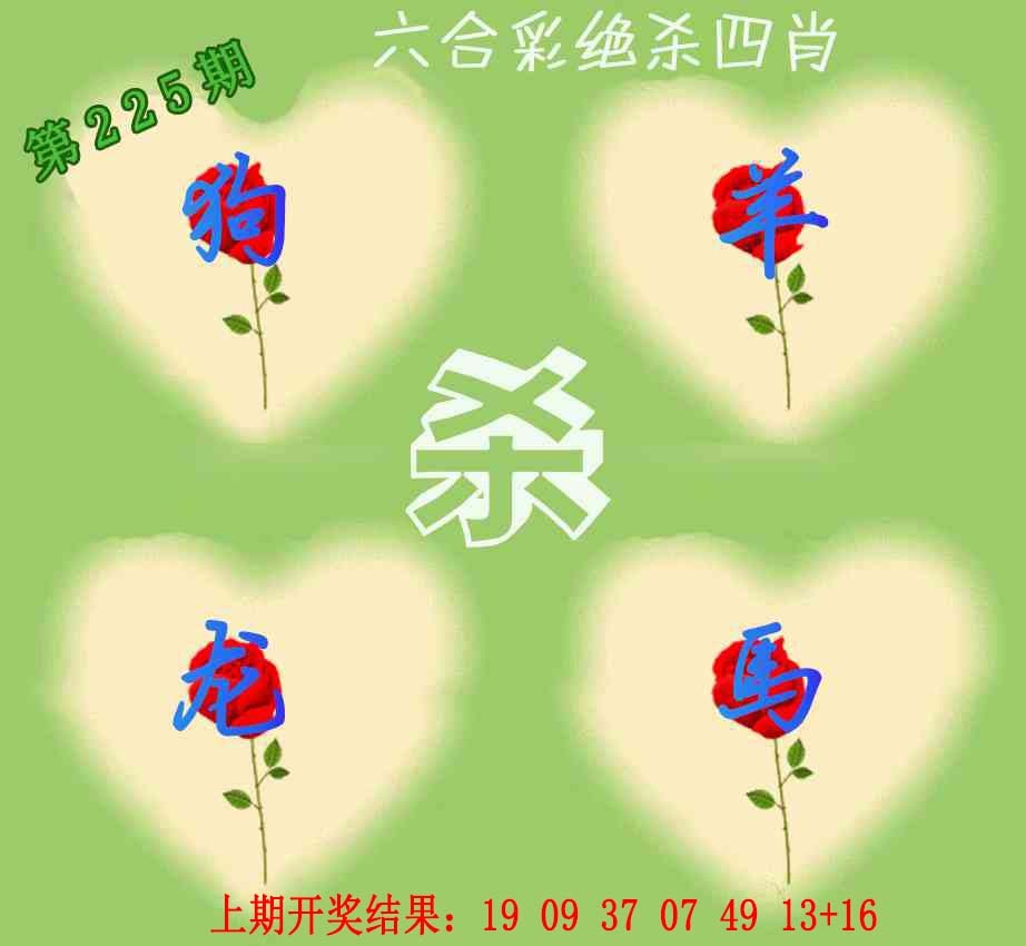 225期赛马会绝杀四肖[图]