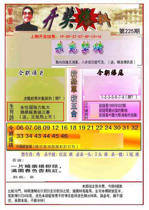 225期开奖爆料(新图推荐)[图]
