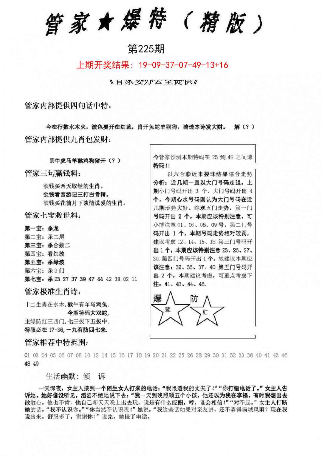 225期管家爆特精版[图]