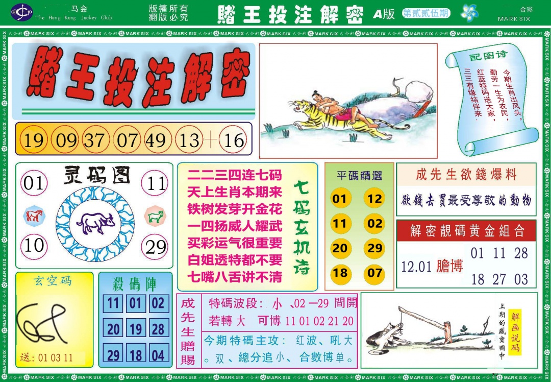 225期赌王投注解密[图]