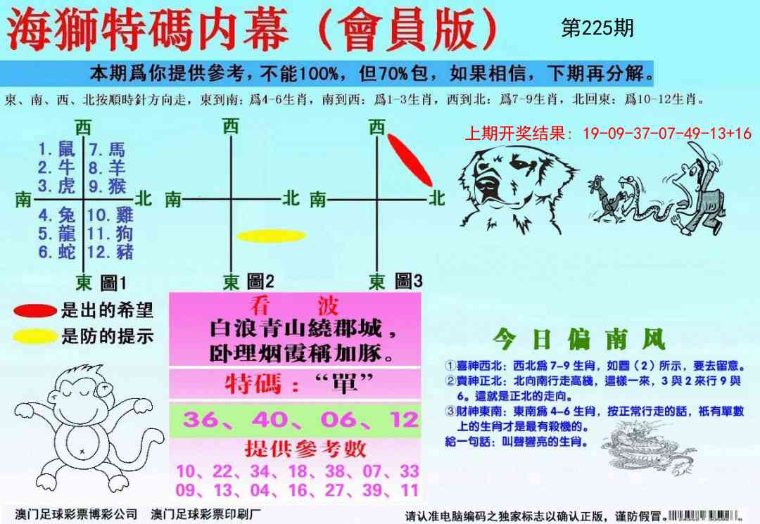 225期海狮特码会员报[图]
