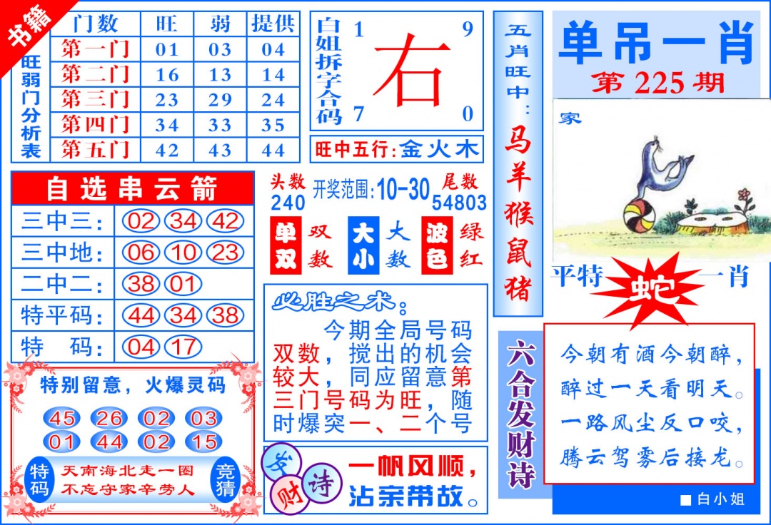 225期澳门单吊一肖[图]
