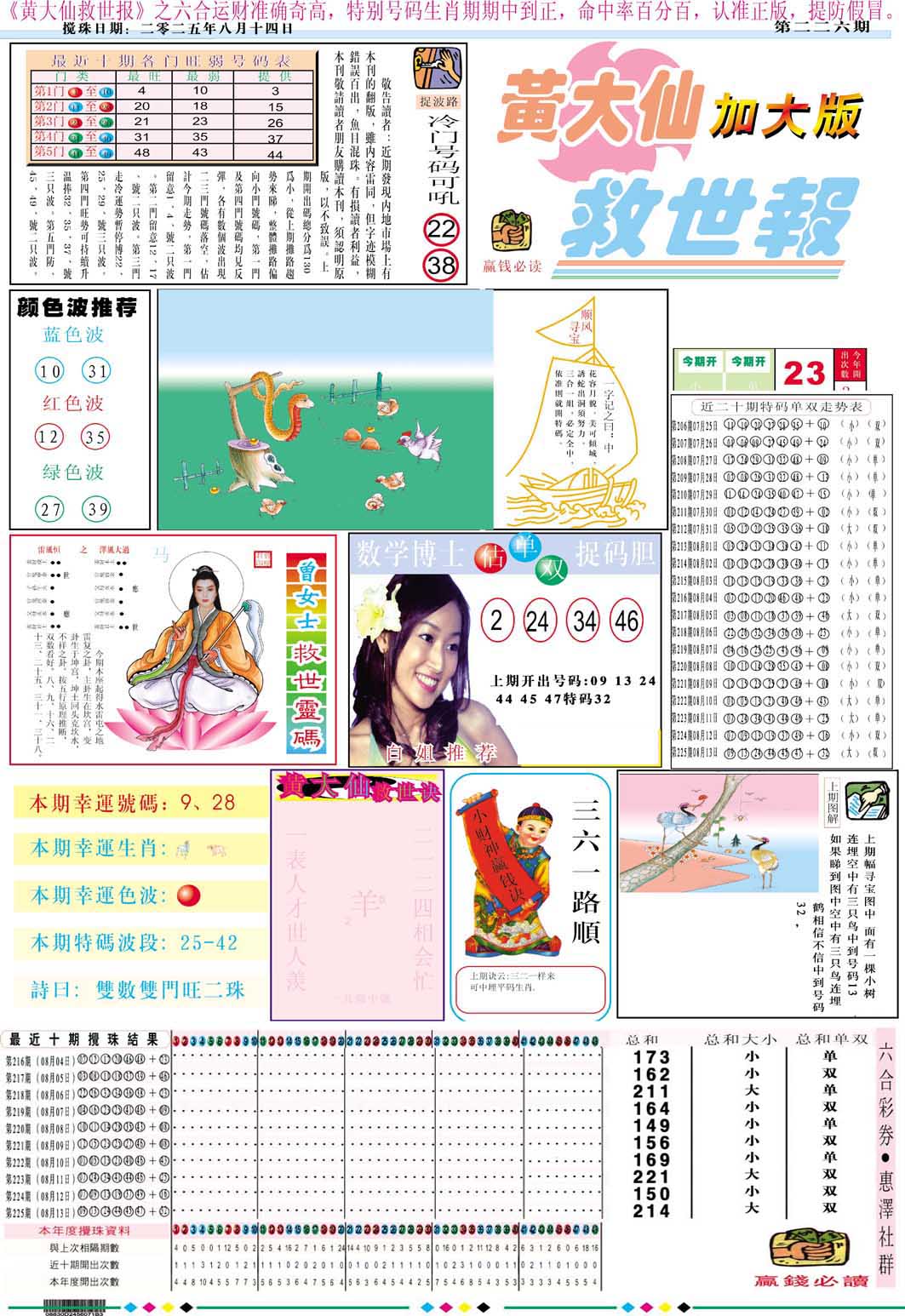 226期黄大仙救世A加大版[图]